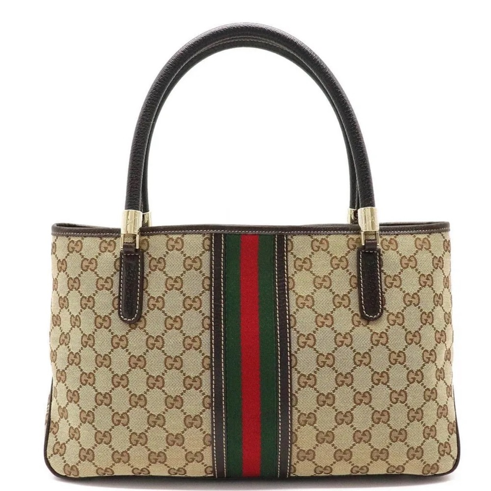 Authentic Gucci Sherry Web Joli Shoulder Bag Tote Handbag Purse